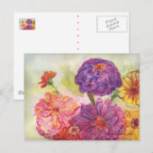 Colorful Zinnias Briefkaart (Voorkant / Achterkant)