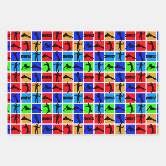 Colorful Zombies Pattern Inpakpapier Vel (Voorkant)