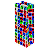 Colorful Zombies Pattern Wijn Cadeautas (Achterkant Gekanteld)