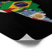 COLORFULE WERELDKAART MET VLAG POSTER (Hoek)