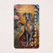 Colorfull Great Dane Art Business Cards (Devant)