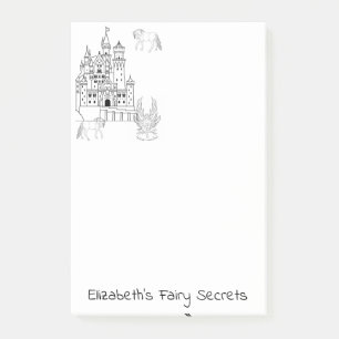 Coloriage Château de Fées Post-it