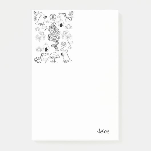 Coloriage Dragons Post-it (Devant)