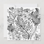 Coloriage floral Doodle Art Party Invitation (Dos)