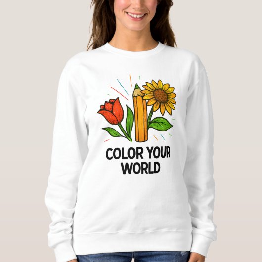 Coloriage Sweatshirt de livre - Flower Art Lovers (Devant)