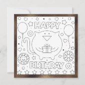 Colorie-moi, Joyeux Anniversaire Chat | Carte d'ac (Devant)