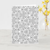 colorier moi cercles et triangles carte de voeux (Fleur jaune)