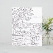 Coloring Page - Boy Goin' Pishin' (Staand voorkant)