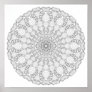 Coloring Poster – Optical Illusion Mandala