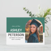 Coloris Arc Turquoise Photo Graduation Invitation (Debout devant)