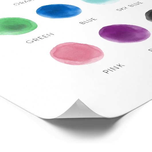 Coloris d'apprentissage coloré affiche éducative (Coin)