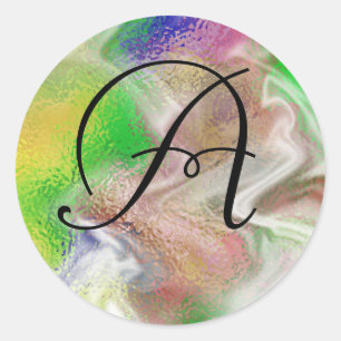 Coloris Fuzzy Design Monogramme autocollant