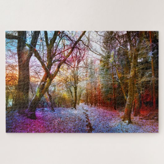 Colorized Forest Winter Landscape Legpuzzel (Horizontaal)