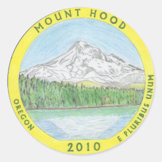Colorized Mt. Hood Quarter stickers