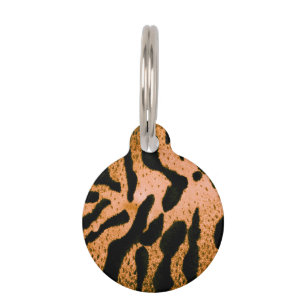 Colorized Tiger Print - Oranje Huisdierpenning
