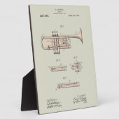 Colorized  Trumpet Patent Illustration Fotoplaat (Zijkant)