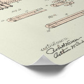 Colorized Trumpet Patent Illustration Poster (Hoek)