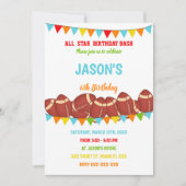 Colors Flags White Football Birthday Invitation Kaart (Voorkant)