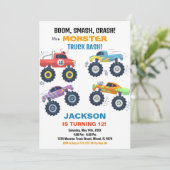 Colors Monster Truck Invitations d'anniversaire (Debout devant)