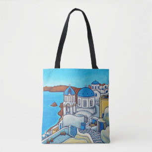 Colors of Santorini Shoulder Canvas tas