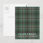 Colors of Scotland Clan Craig Tartan Briefkaart (Voorkant / Achterkant)