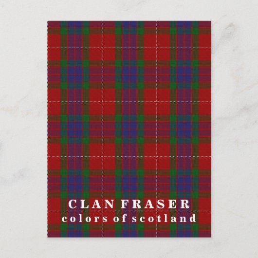 Colors of Scotland Clan Fraser Tartan Briefkaart (Voorkant)