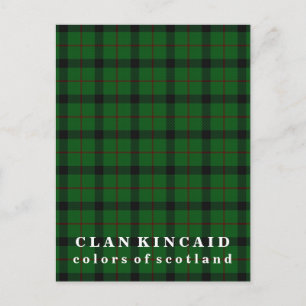 Colors of Scotland Clan Kincaid Tartan Briefkaart