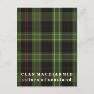 Colors of Scotland Clan MacDiarmid Tartan Briefkaart