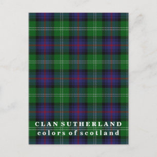 Colors of Scotland Clan Sutherland Tartan Briefkaart