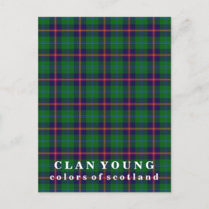 Colors of Scotland Clan Young Tartan Briefkaart