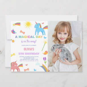 Colors Unicorn Anniversaire Invitations photo