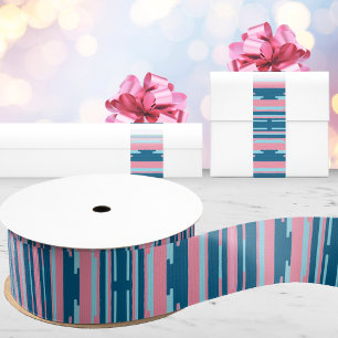 Colorstack Ikat in Roze en Aqua Grosgrain Lint