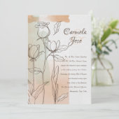 Colorwash Floral bruiloft uitnodiging (Staand voorkant)