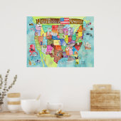 Colossaal poster van de waterverf van de Verenigde (Keuken)