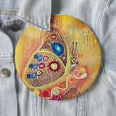Colossal, 15,2 cm (6") Badge Rond Papillon (En situation)