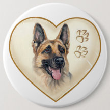 COLOSSAL 6 inch Duitse Herder Button Pin