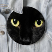 COLOSSAL Black Cat Pinback Button Backpack Pins (In situ)