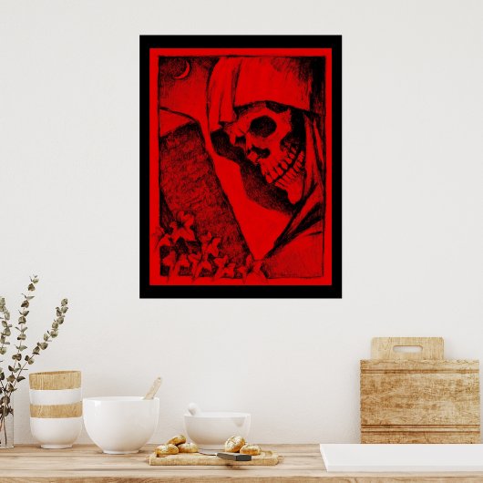 Colossal Red Skull Poster (Keuken)