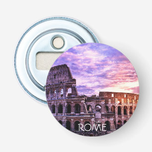 Colosseum in Rome bij zonsondergang Button Flesopener