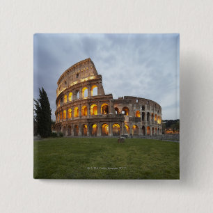 Colosseum in Rome, Italië Vierkante Button 5,1 Cm