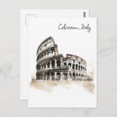 Colosseum, Italië schets Briefkaart (Voorkant / Achterkant)
