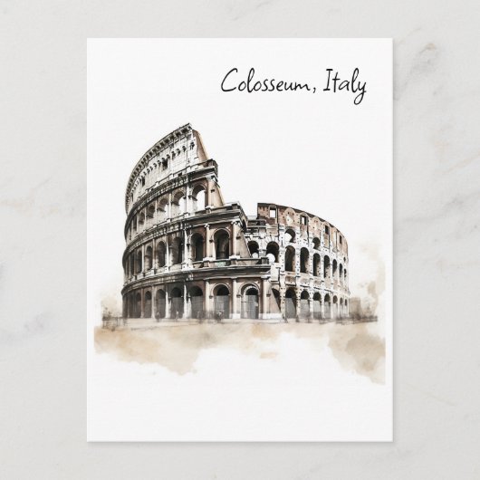 Colosseum, Italië schets Briefkaart (Voorkant)