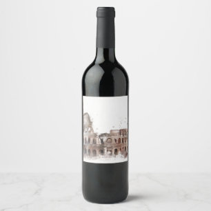 Colosseum kunstwijnlabel wijn etiket
