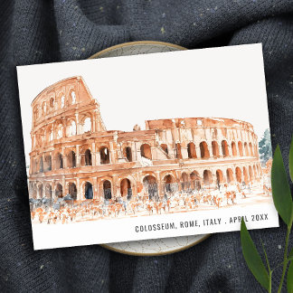 Colosseum Rome Italië Aquarel Italiaans Reizen Briefkaart