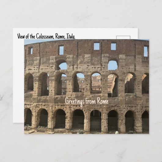 Colosseum, Rome, Italië Design Briefkaart (Voorkant / Achterkant)