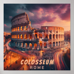 Colosseum Rome Italië Vintage reizen Poster