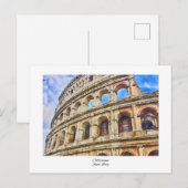 Colosseum Rome, Italië Waterverf Schilderij Briefkaart (Voorkant / Achterkant)