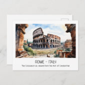 Colosseum waterverf boog Constantijn Rome curio Briefkaart (Voorkant / Achterkant)