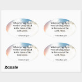 Colossiaans, 3:17, Christelijke Bijbelscripts Ovale Sticker (Vel)