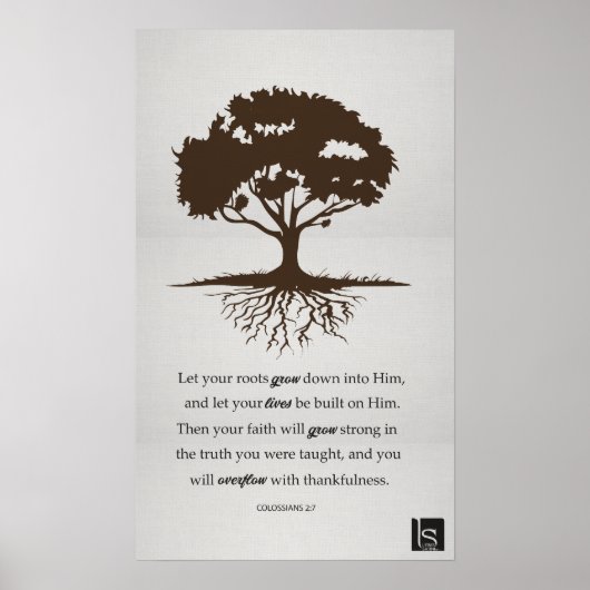 Colossians 2:7 - Rookt in hem Poster (Voorkant)